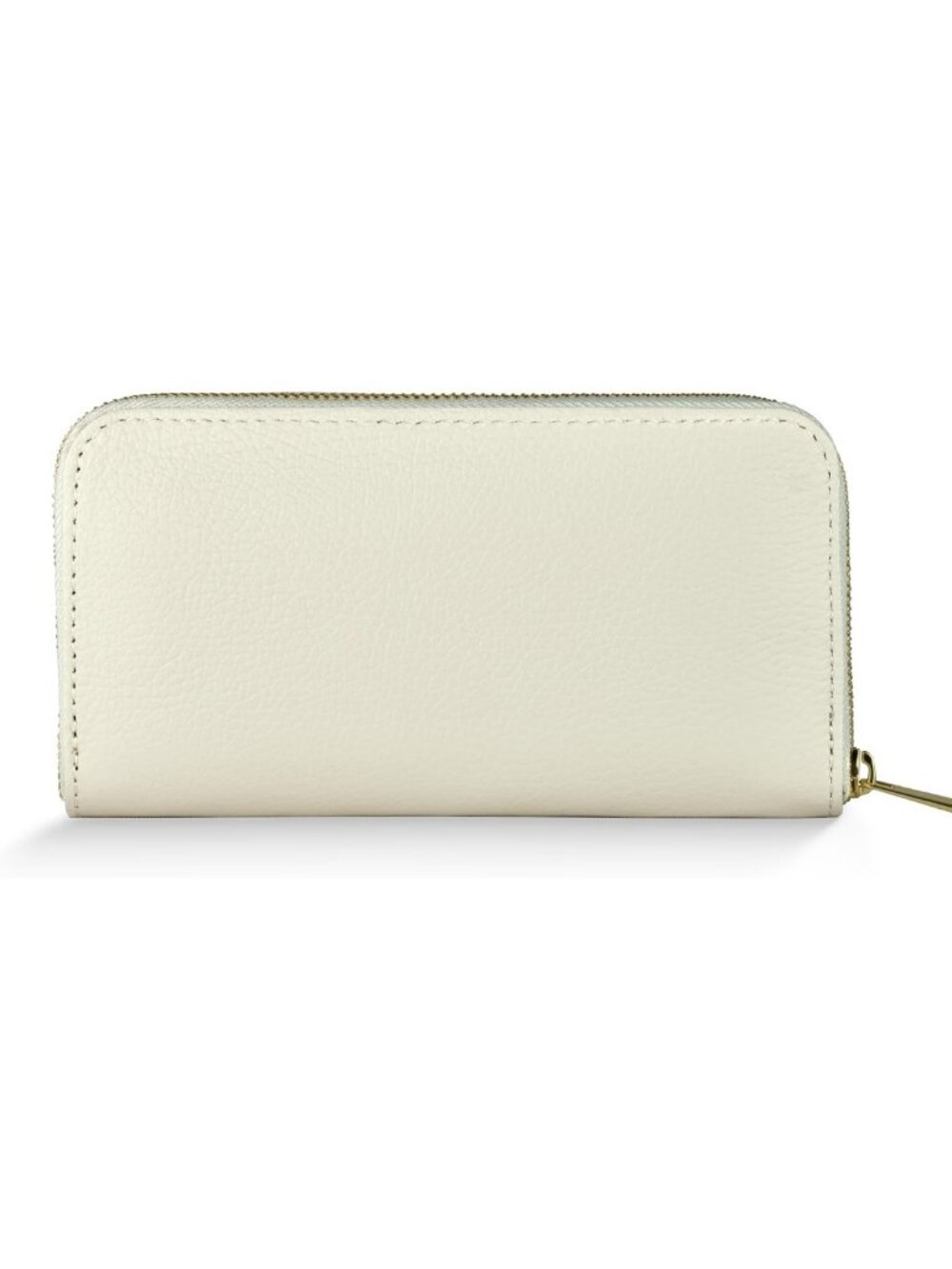Genuine Calf Leather Wallet for Women | Large Pebbled Zip Clutch with
